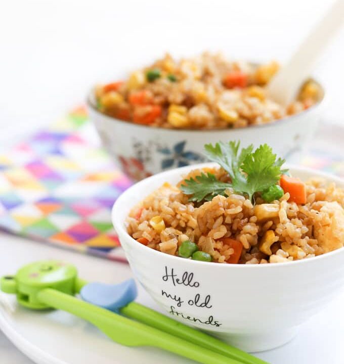 Vegetable Fried Rice in Bowls