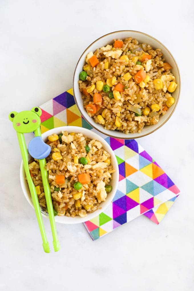 Vegetable Fried Rice in Bowls