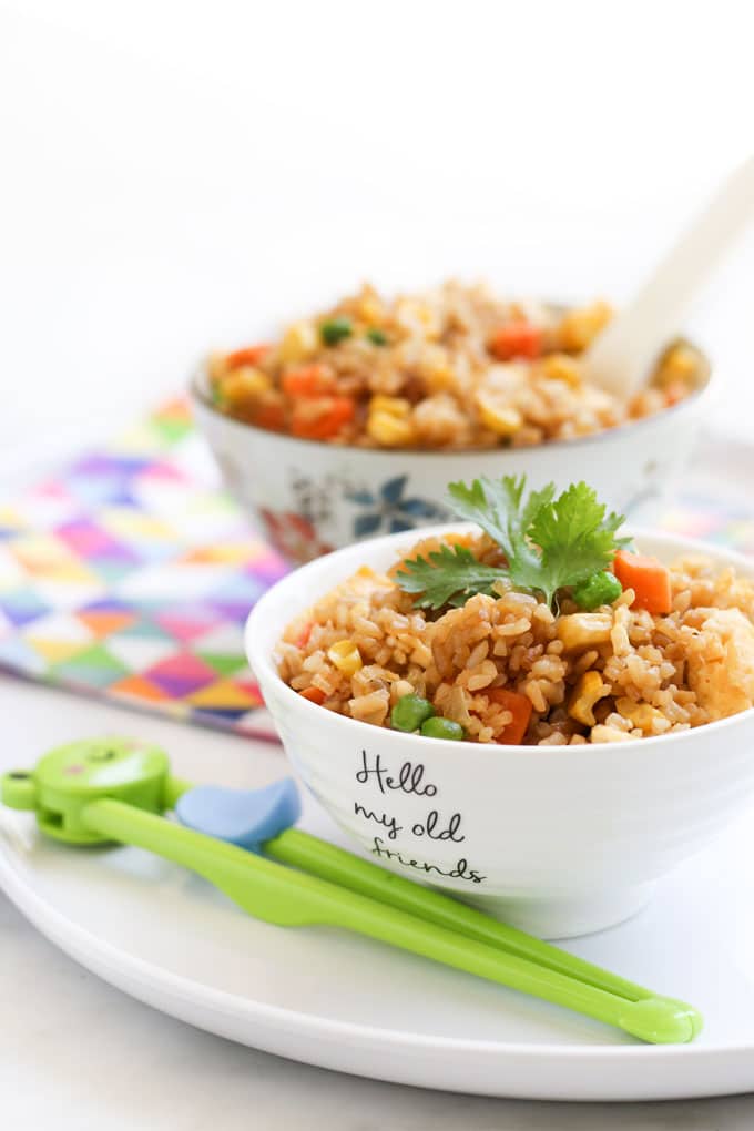 Vegetable Fried Rice in Bowls