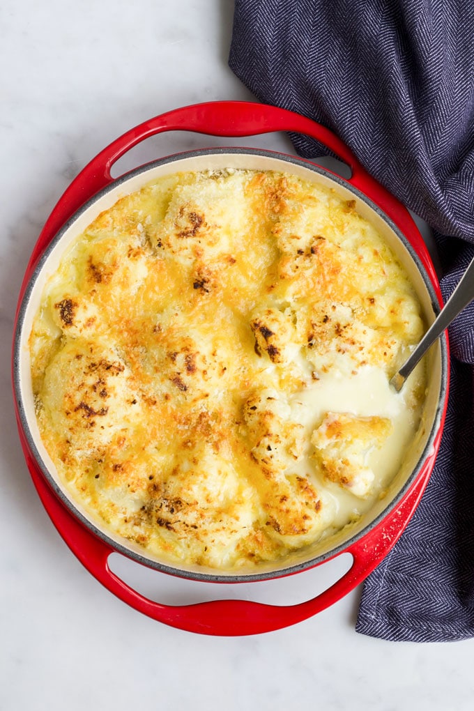 Cauliflower Cheese with Crispy Topping