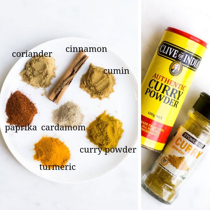 Spices and Curry Powder used in Chicken Curry