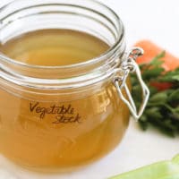 Vegetable Stock in Glass Jar