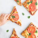 Child Grabbing Slice of Pizza Toast