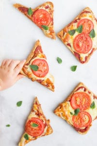 Child Grabbing Slice of Pizza Toast