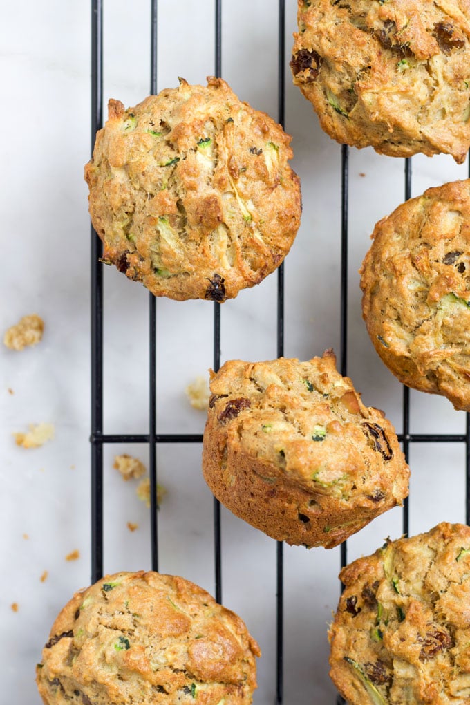 Zucchini Muffins on Cooling Rack