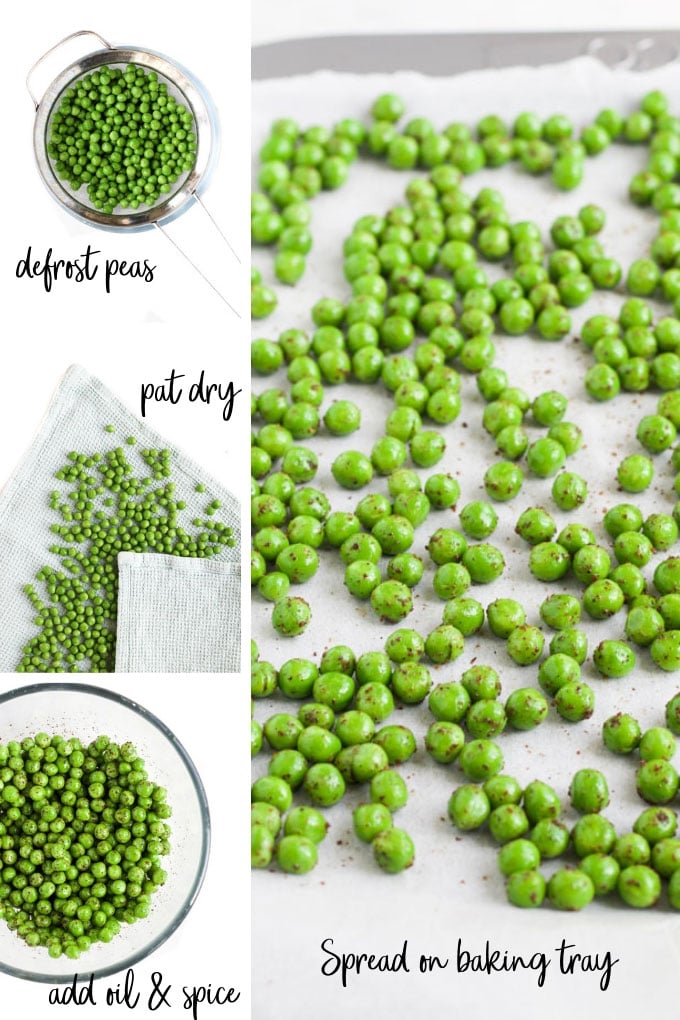 Roasted Peas Process Steps