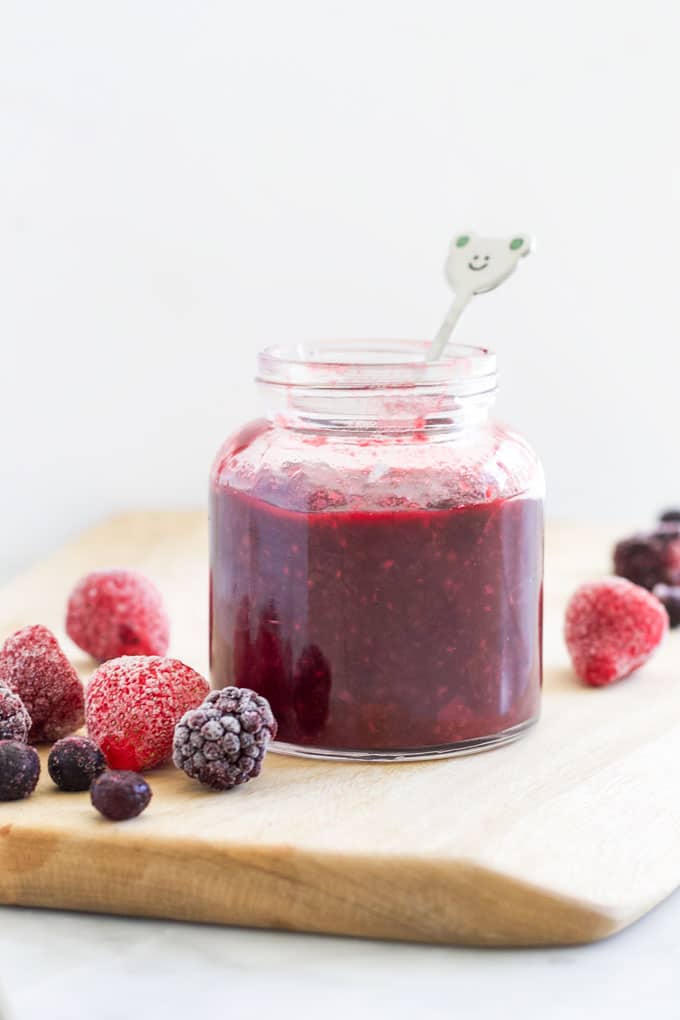 Side Shot of Compote in Glass Jar