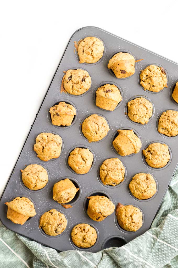Mini Sweet Potato Muffins in Baking Tray