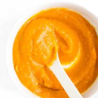 Homemade Pumpkin Puree in Bowl