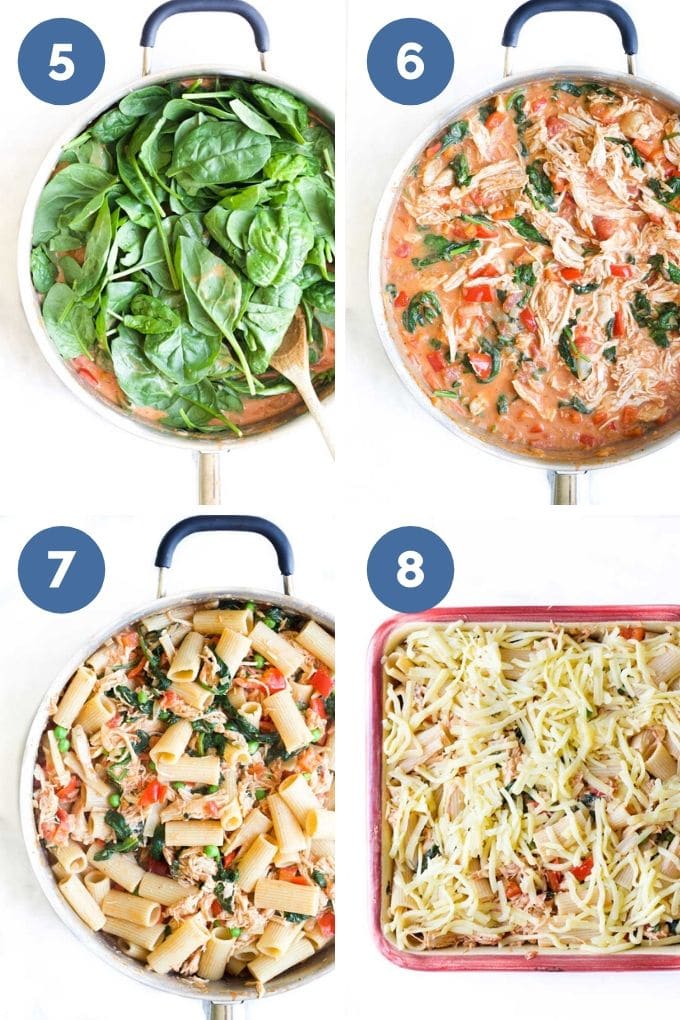 Process Steps 5-8 How to Cook Chicken Pasta Bake