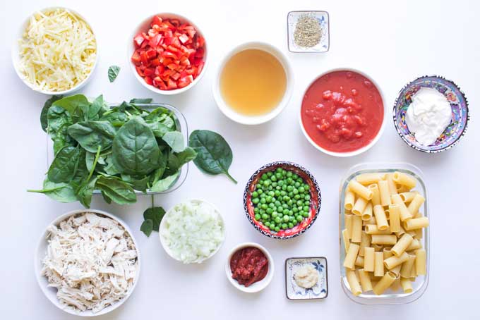 Ingredients for Chicken Pasta Bake