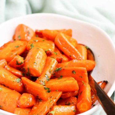 Honey Roasted Carrots in Serving Bowl