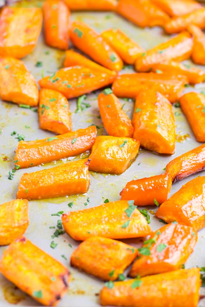 Honey Roast Carrots on Baking Tray