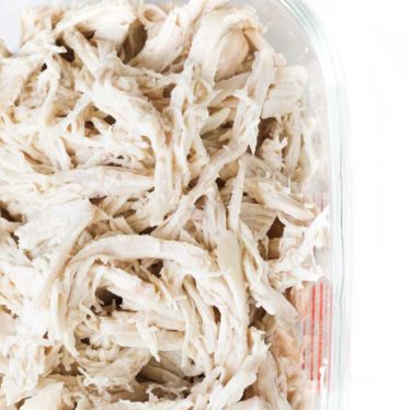 Shredded Chicken in Container for Storage