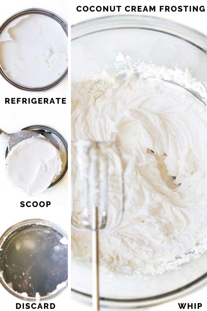 How to Make Coconut Cream Frosting - 3 Picture Collage