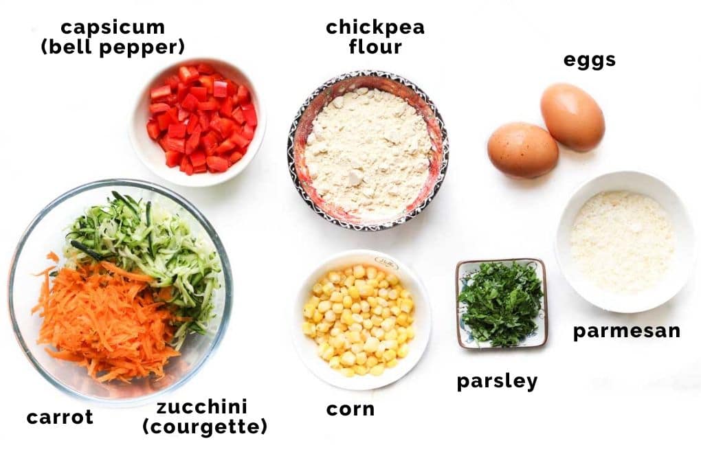 Ingredients to Make Vegetable Fritters