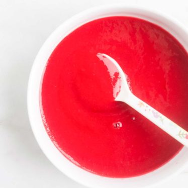 Raspberry Puree in Bowl