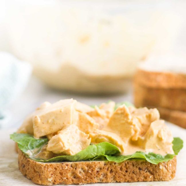 Coronation Chicken on Slice of Bread