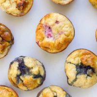Top down Shot of Fruity Egg Muffins on Surface