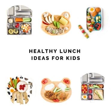 Healthy Lunch Ideas for Kids Collage of Different Lunches