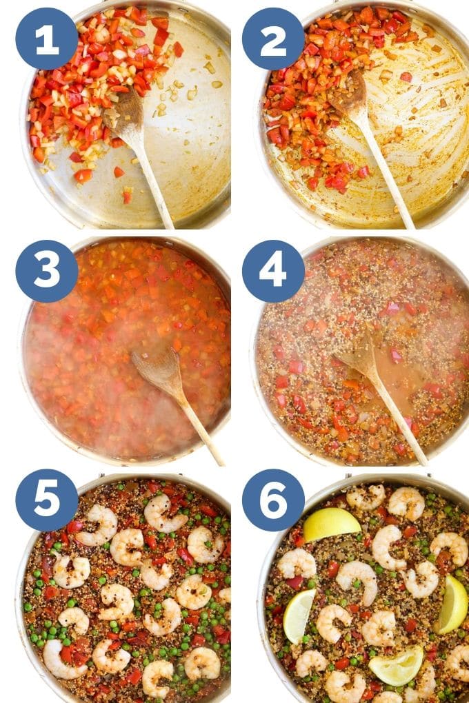 Collage of Six Images to Show Cooking Process Steps