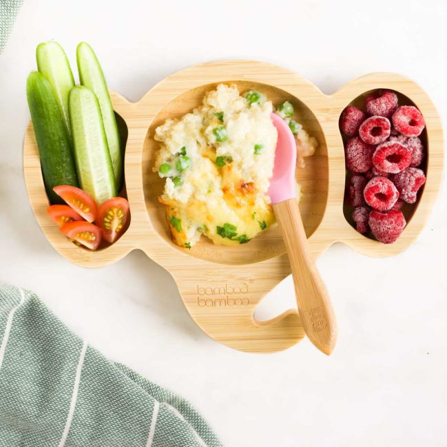 Cheesy Quinoa on Kids Plate