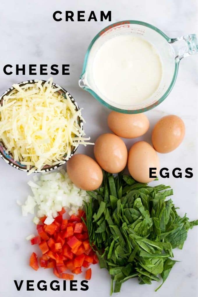 Ingredients Needed for Mini Crustless Quiches
