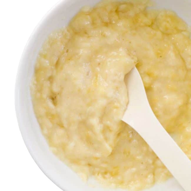 Mashed Banana in Bowl