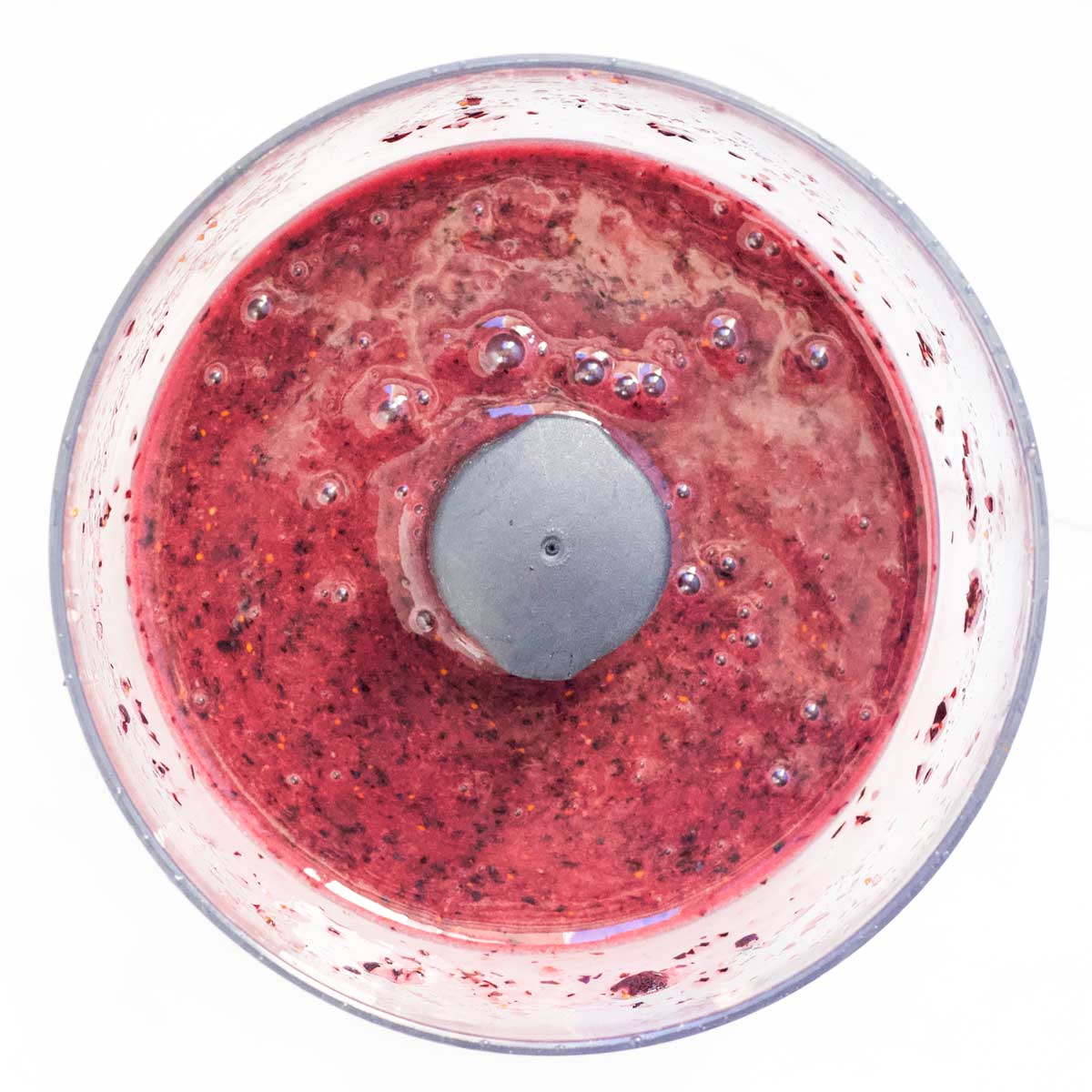 Blueberry Puree in Food Processor Bowl