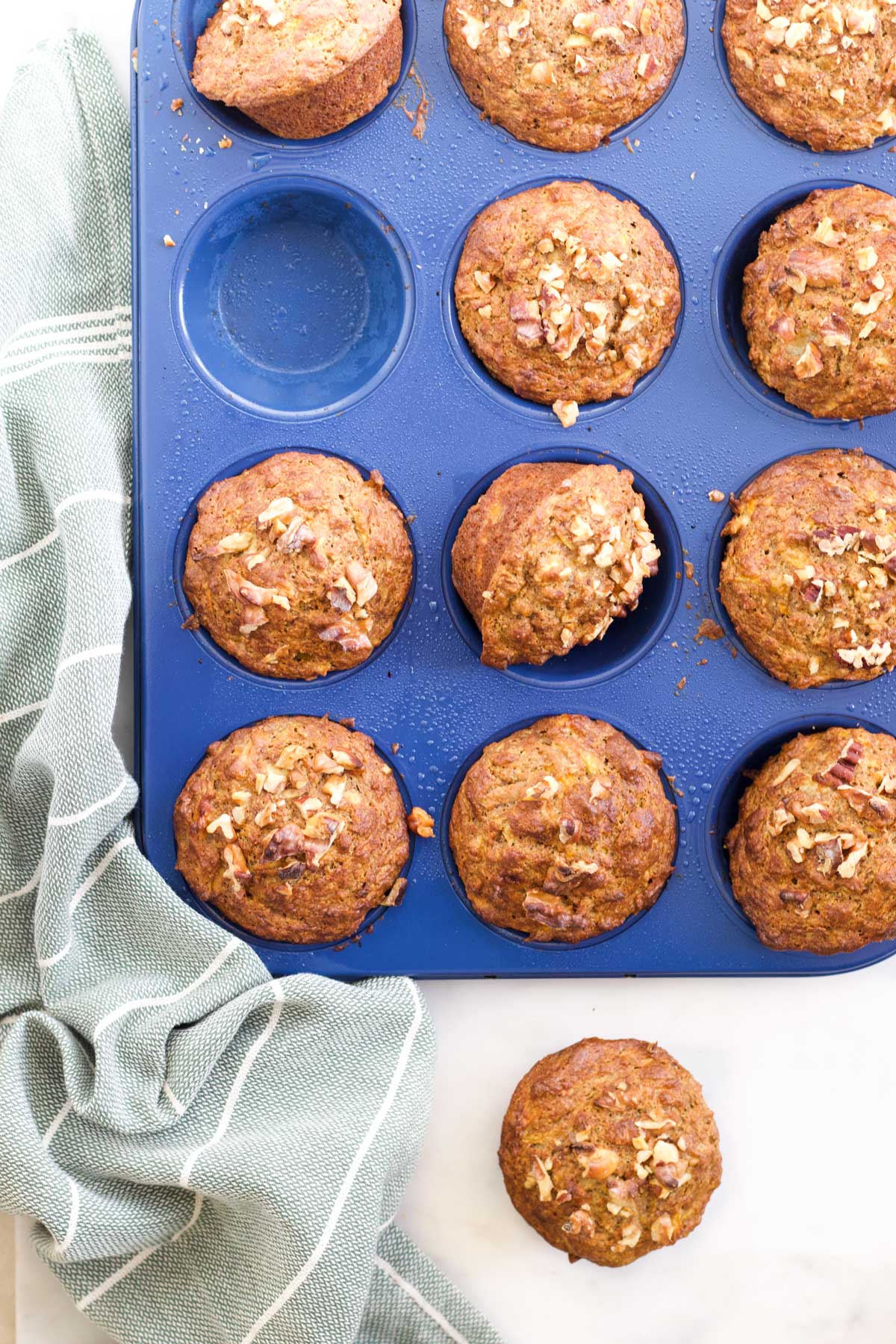 Carrot and Apple Muffins in Muffin Tray