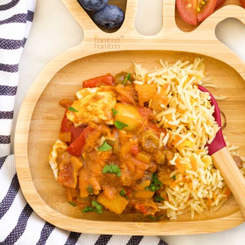 Chicken Curry for Kids in Toddler Plate