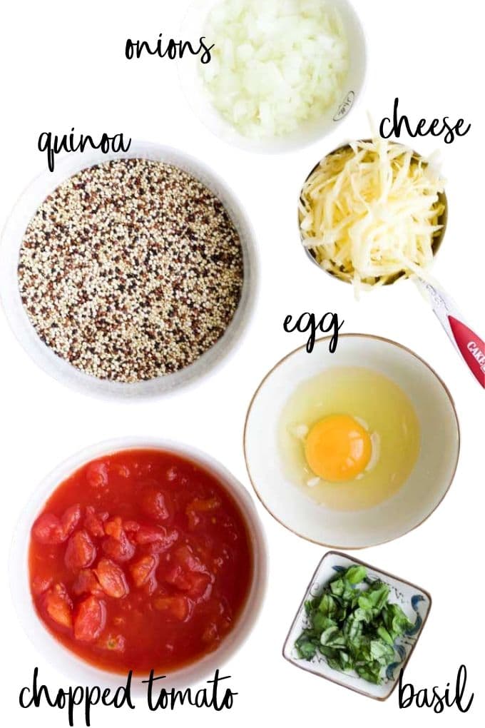 Tomato and Cheese Quinoa Ball Ingredients
