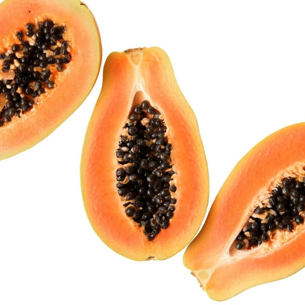 Papaya Cut In Half Lenthways