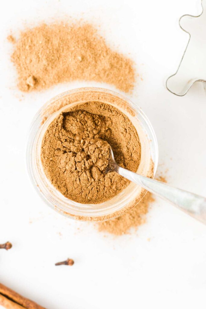 Top Down View of Gingerbread Spice in Glass Jar