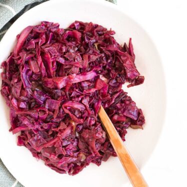 Red Cabbage and Apple in Serving Dish
