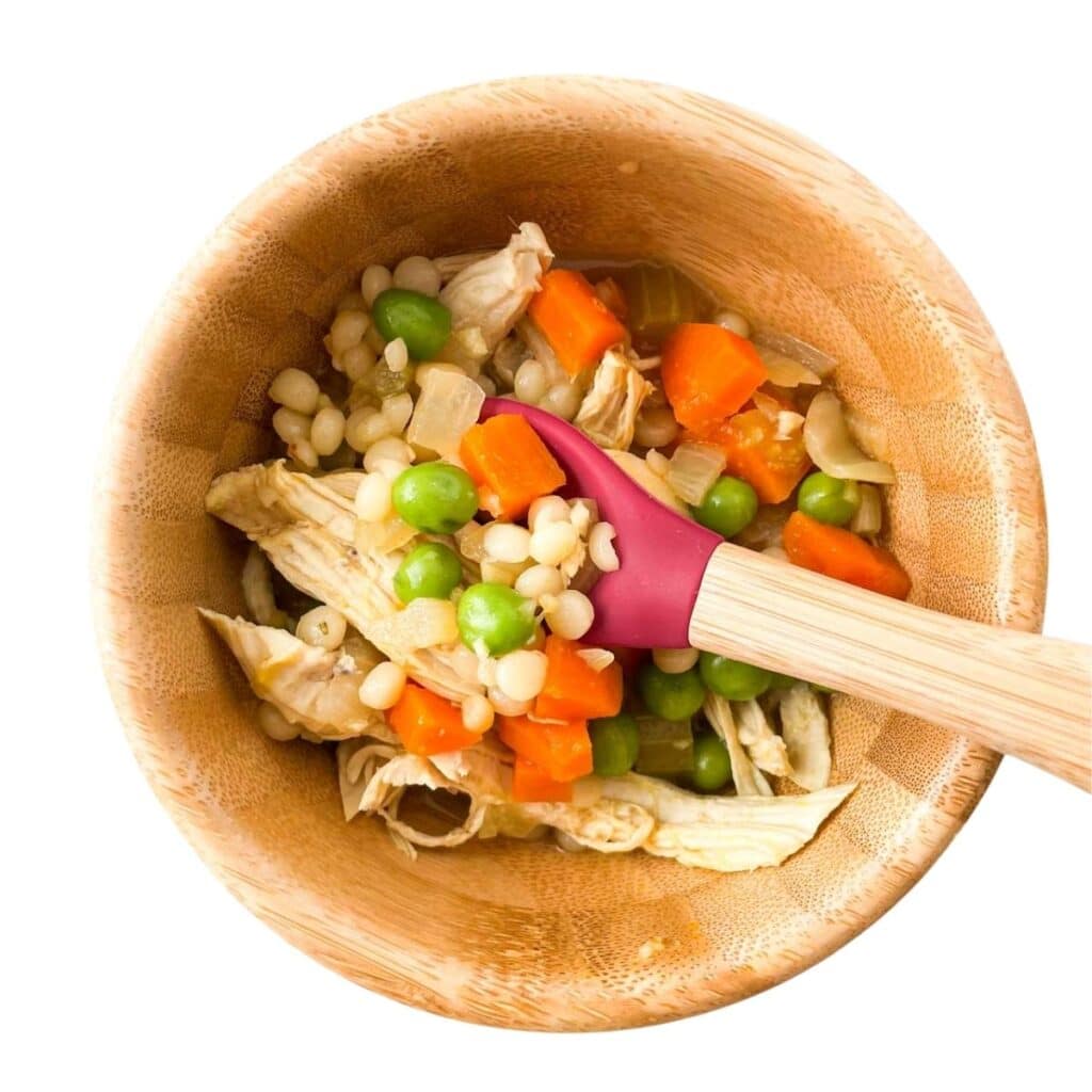 Baby Bowl of Chicken Soup with Liquid Removed