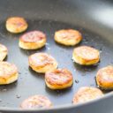 Pan Fried Banana Slices in Non Stick Frying Pan