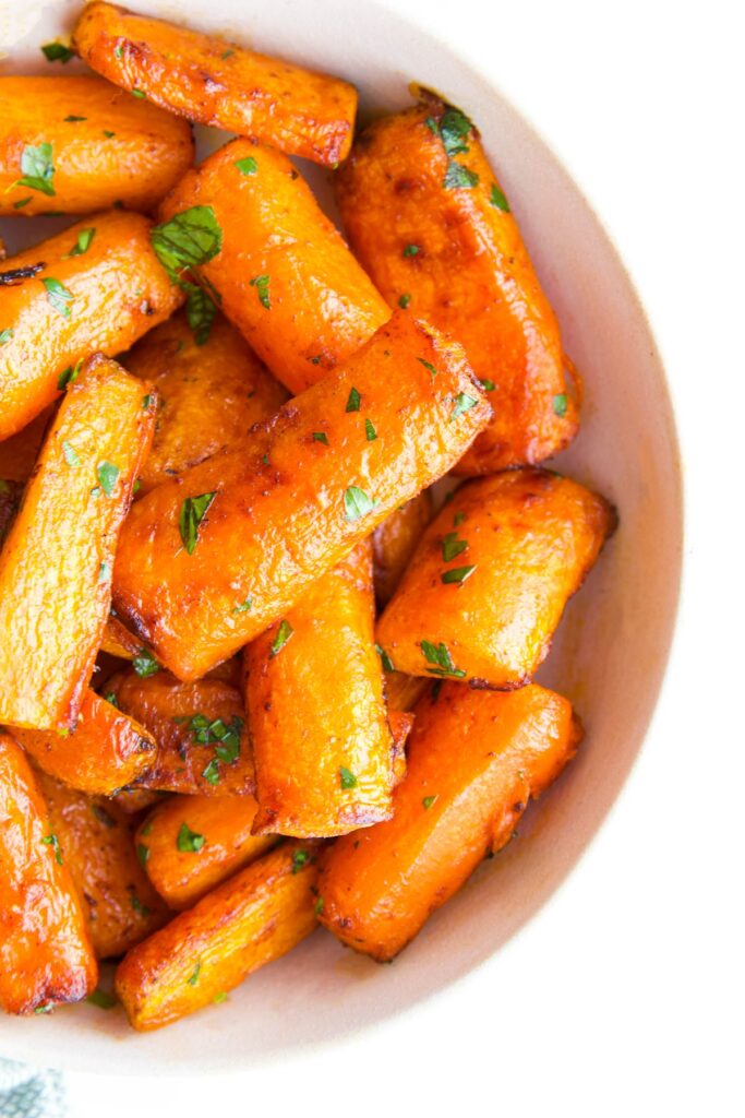 Close Up Shot of Air Fried Carrots in Bowl 