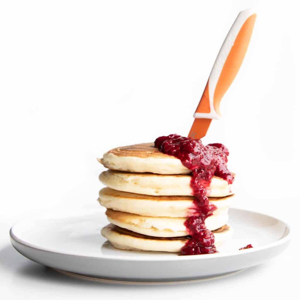 Pancake Stack with Raspberry Blood