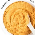 Bowl of Chicken and Sweet Potato Puree with Same Text Overlay