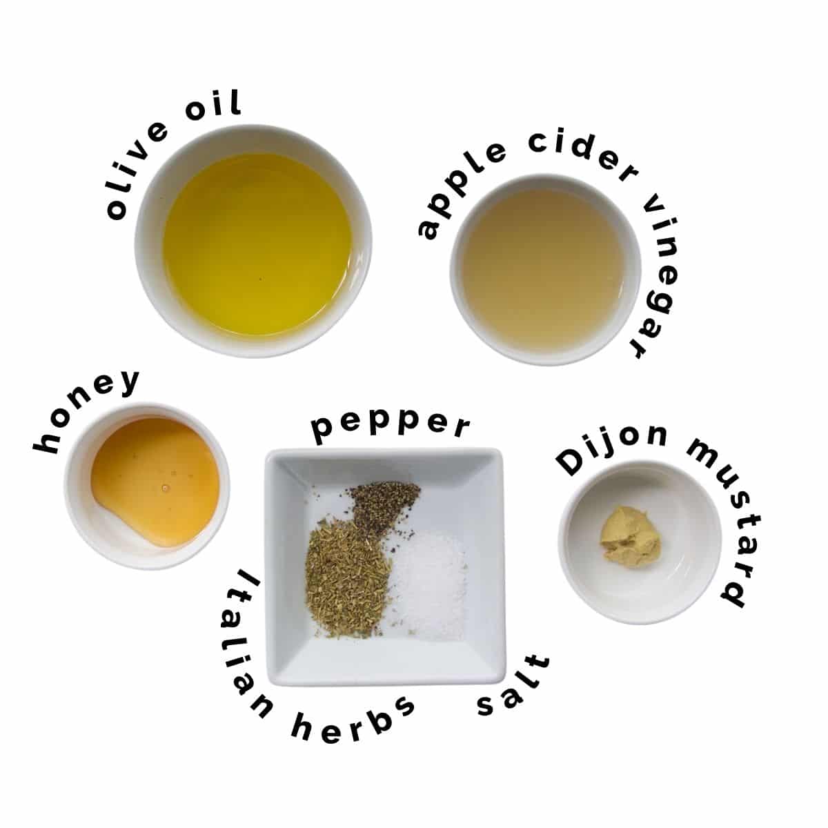 Ingredients to Make Pasta Salad Dressing.